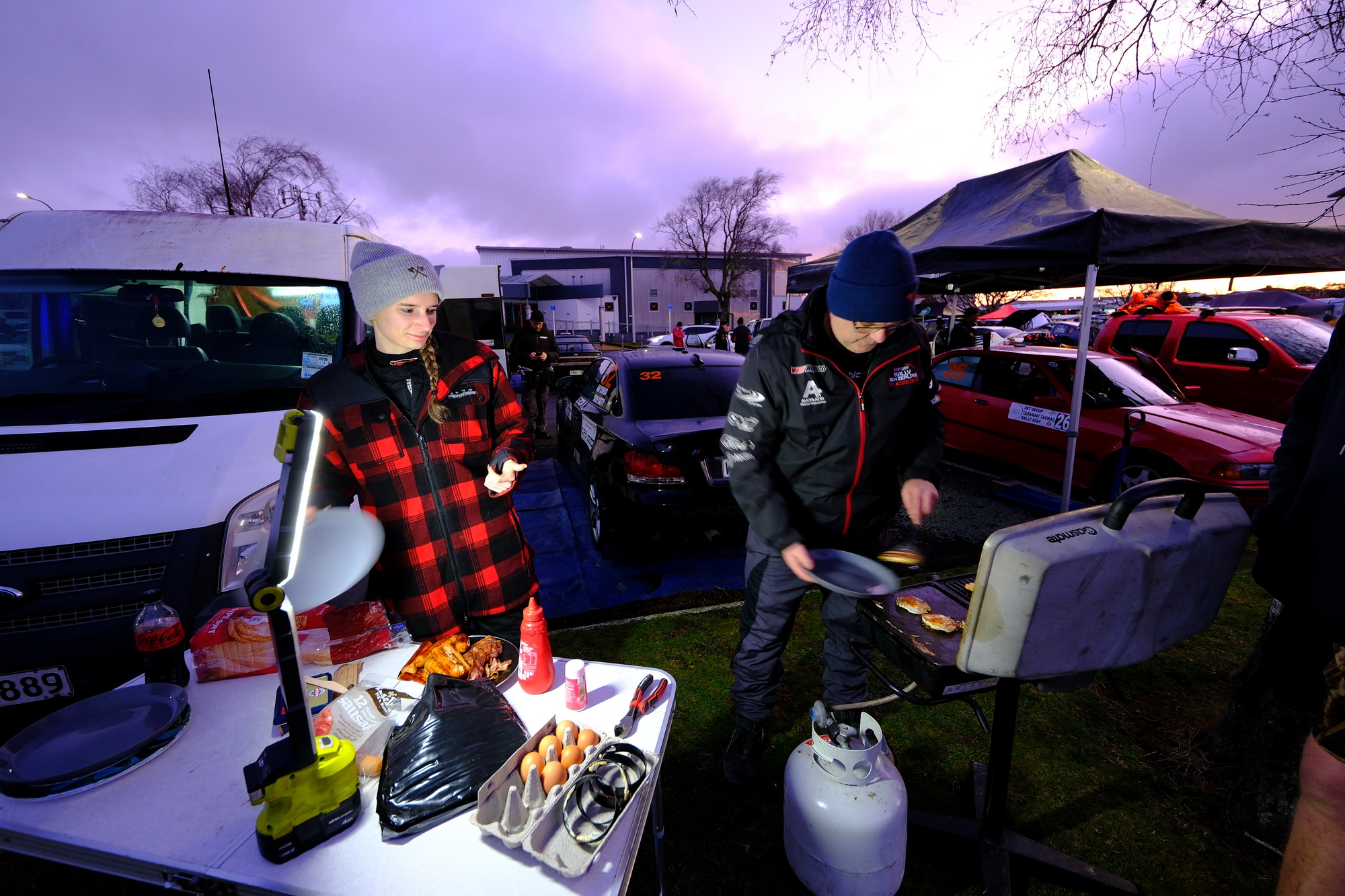 Breakfast in the service park