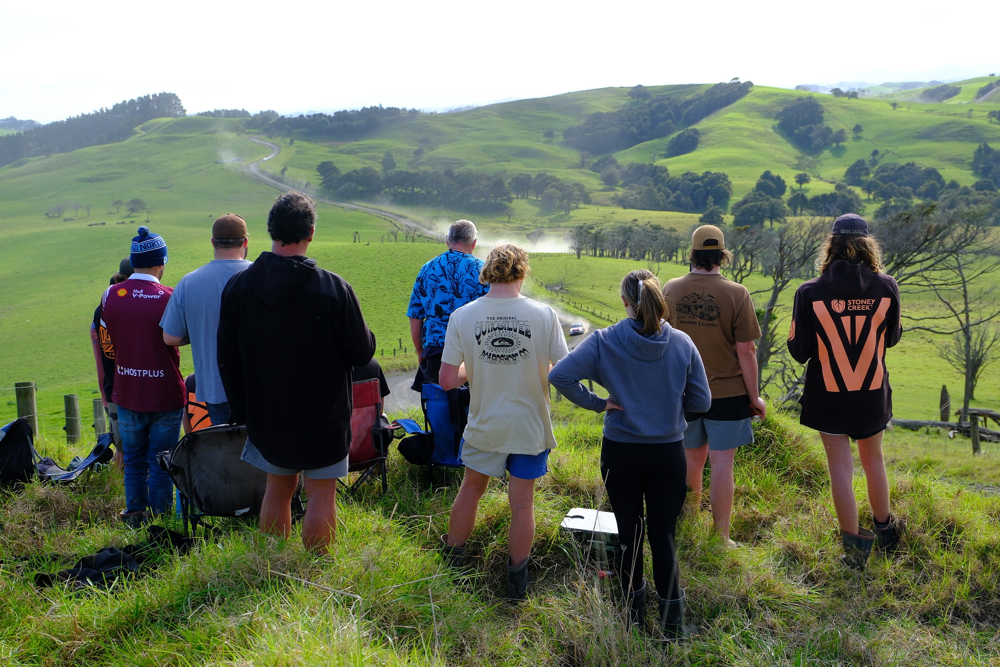 Community Specators watching a rallycar